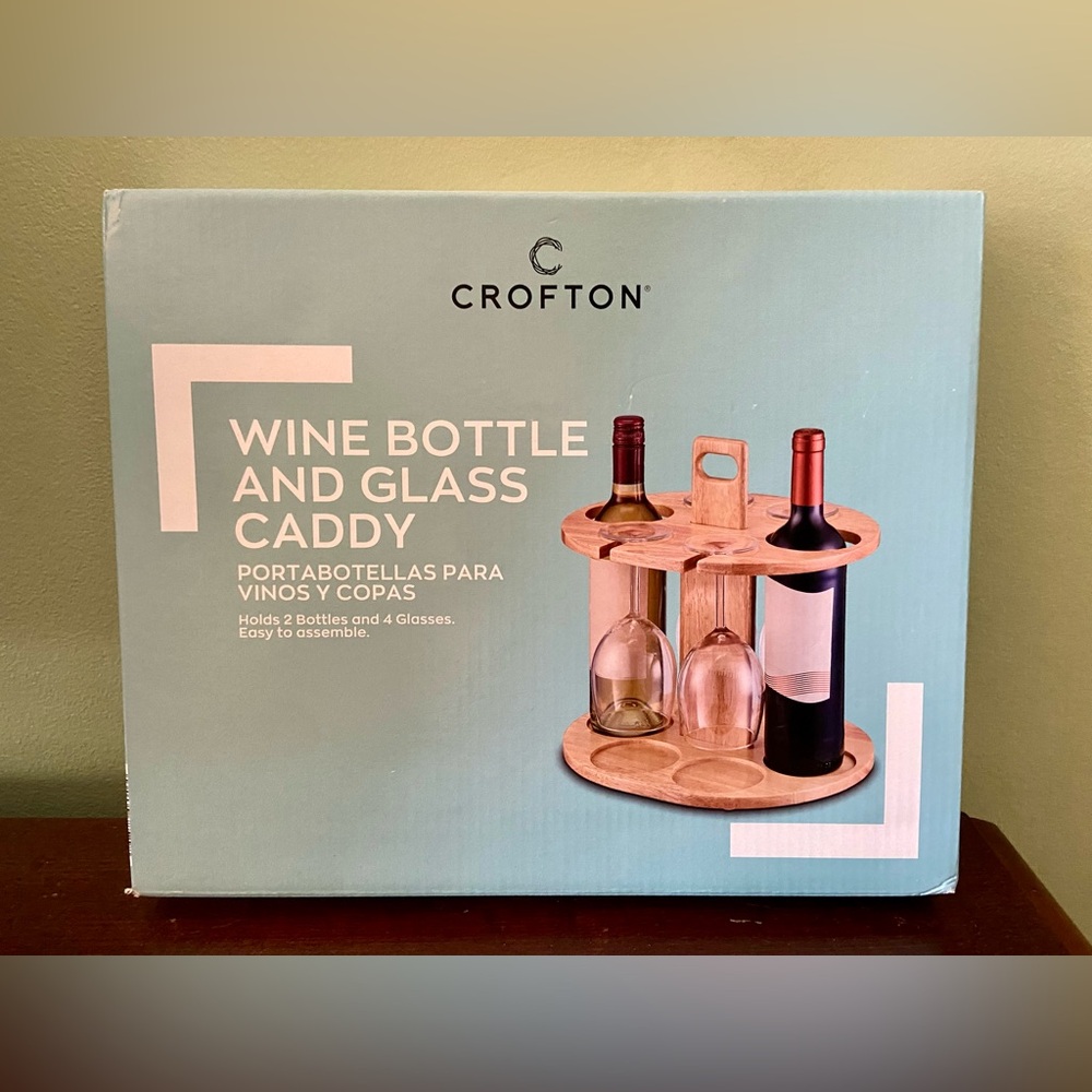 Crofton Wine Bottle & Glass Caddy